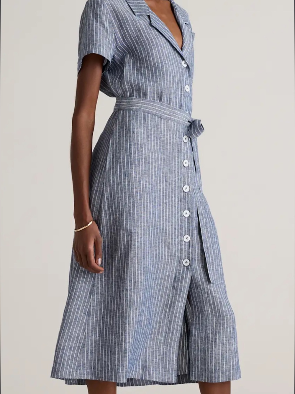 100% European Linen Button Front Dresses